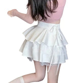 High Waist Ruffle Mini Skirt